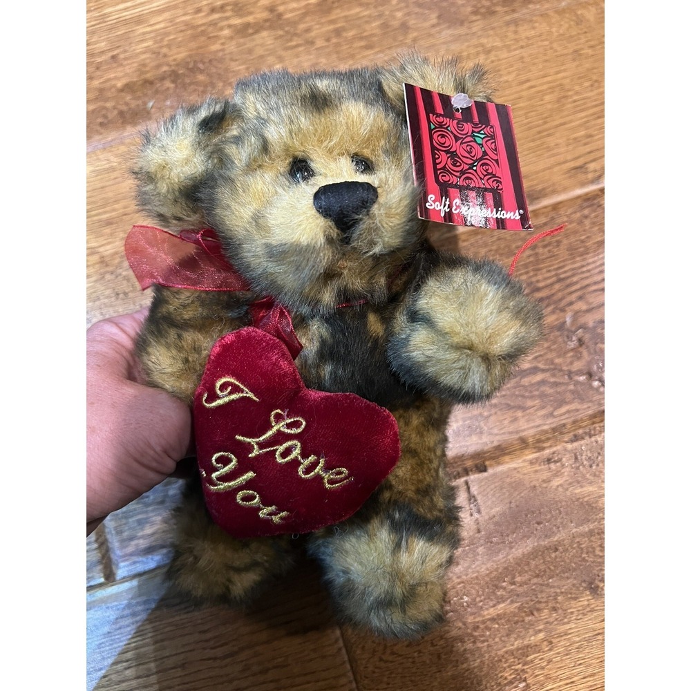 Dan Dee Collector's Choice Plush "I Love You" 8" Brown Bear w/red Heart And Tags